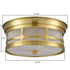 Modern 2-light Drum Gold  Metal with Matt Glass Flush Mount Ceiling Light Fixture